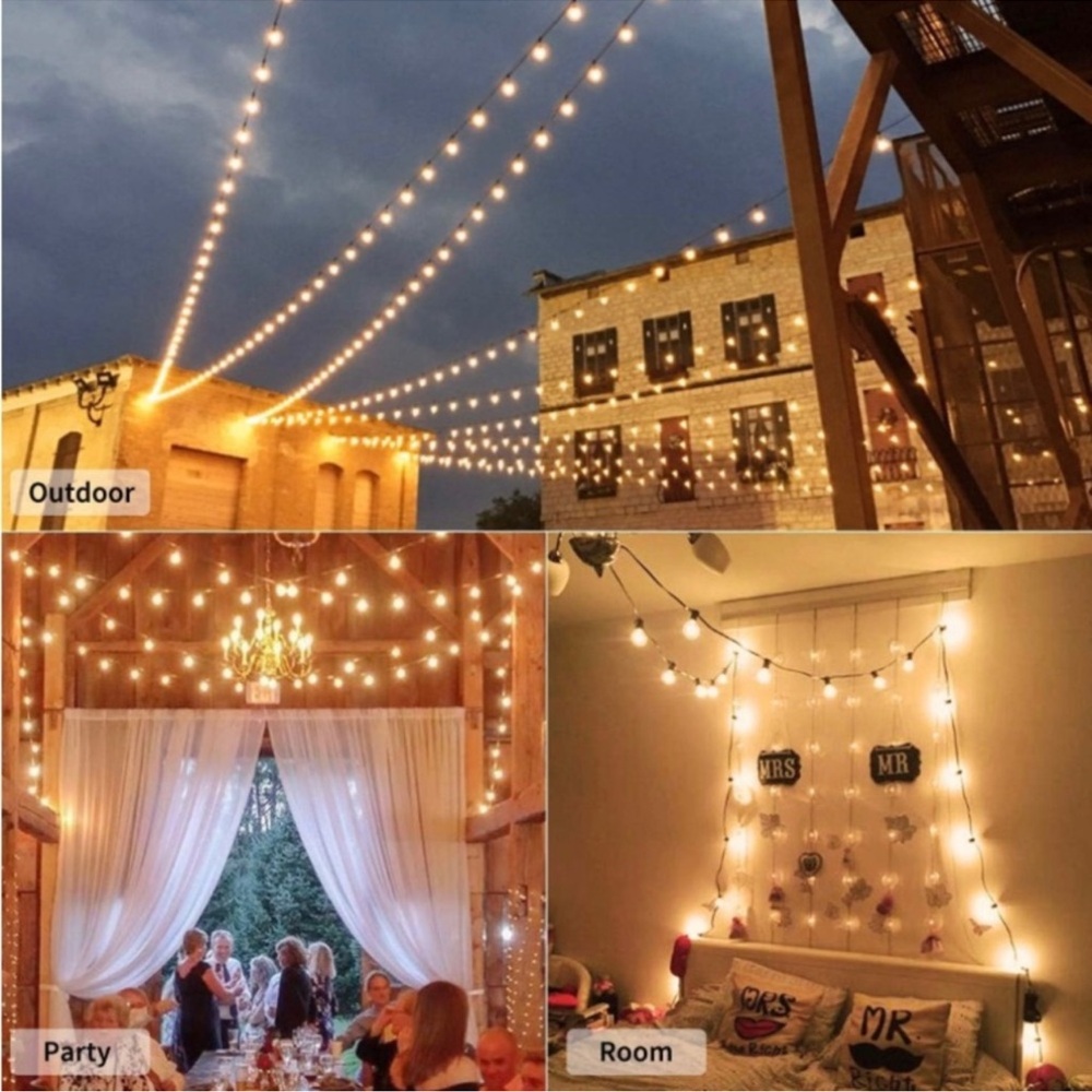 NWT💡 25’ CLEAR WATERPROOF IN/OUTDOOR PARTY PATIO POOL DECK CAMP LIGHT STRING - Picture 6 of 12